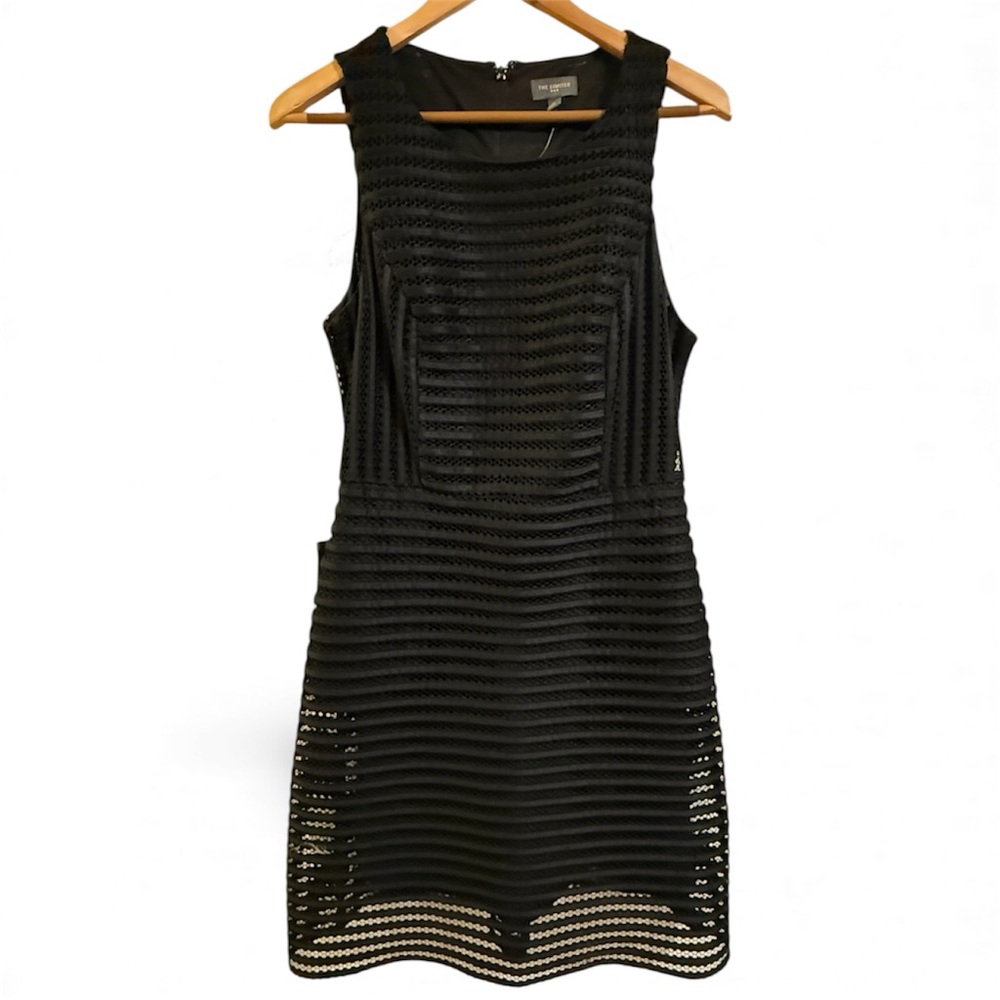 The Limited Black Textured Mini Sheath Dress. Fully Lined Sz 6 NWT